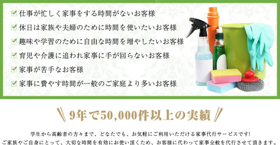 9年で50,000件以上の実績